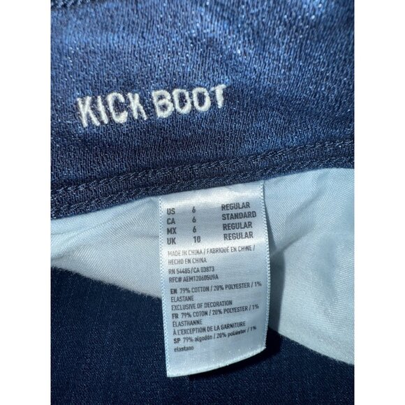 American Eagle Dark Wash Kick Boot Jeans Size 6 - Picture 8 of 10